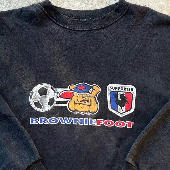 Browniefoot butdogs soccer crewneck 90s vintage fifa allez les bleus size large - Picture 3 of 5